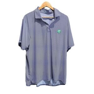 B.Draddy Sport Blue White Stripe 1922 Logo Men's Golf Polo T-Shirt Size XL